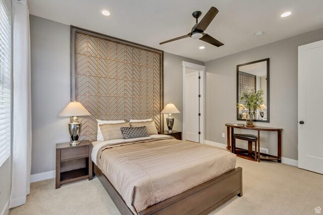 6807 W S Jordan Pkwy S Unit 251, South Jordan, UT 84009 - bedroom with light colored carpet and recessed lighting