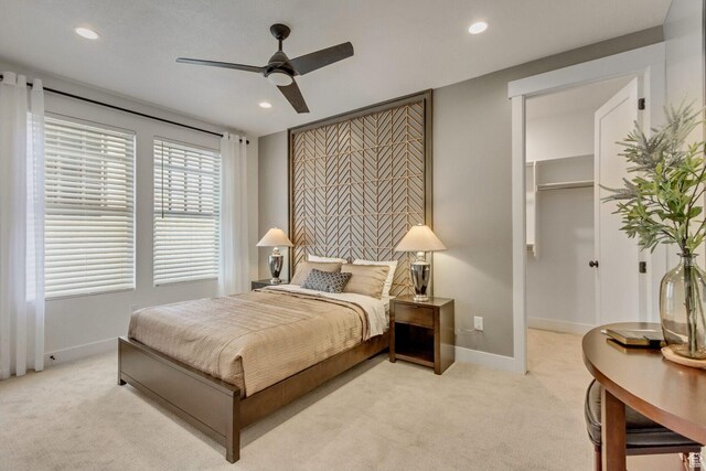 6807 W S Jordan Pkwy S Unit 251, South Jordan, UT 84009 - bedroom featuring recessed lighting, baseboards, a spacious closet, and light colored carpet