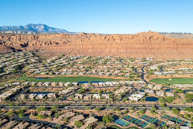 2410 W Entrada Trl Unit 15, St George, UT 84770 - birds eye view of property featuring a mountain view, golf course view, and a residential view