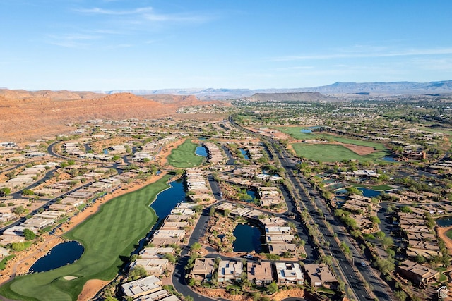 2410 W Entrada Trl Unit 15, St George, UT 84770 - drone / aerial view with a water and mountain view, a residential view, and golf course view