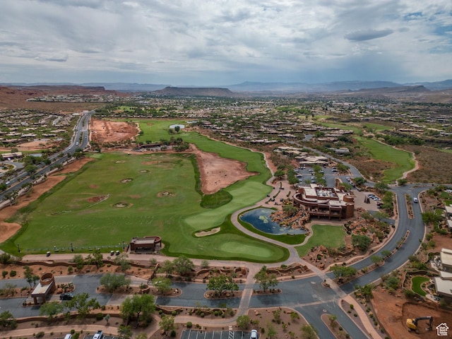 2410 W Entrada Trl Unit 15, St George, UT 84770 - birds eye view of property featuring a residential view, view of golf course, and a mountain view
