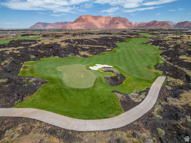 2410 W Entrada Trl Unit 15, St George, UT 84770 - birds eye view of property featuring a mountain view and golf course view