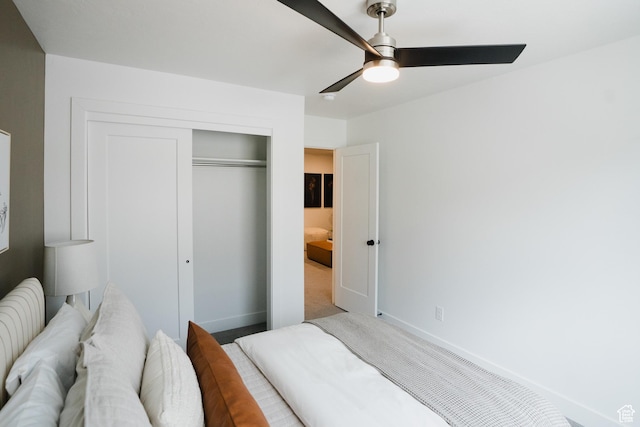 245 E 850 S Unit 149, Spanish Fork, UT 84660 - carpeted bedroom with a closet, baseboards, and ceiling fan