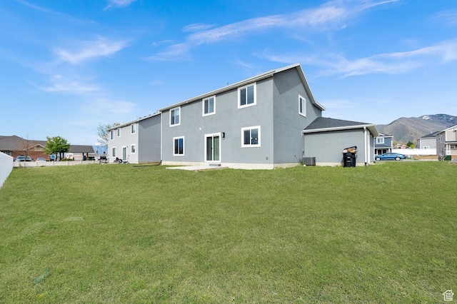 227 N 250 E, Salem, UT 84653 - rear view of house featuring a yard, central AC, and stucco siding