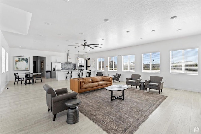 1158 E Bearing Dr S, Saratoga Springs, UT 84045 - living room with light wood-type flooring, a wealth of natural light, and baseboards