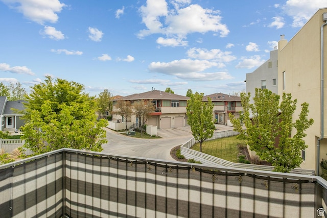 balcony featuring a residential view