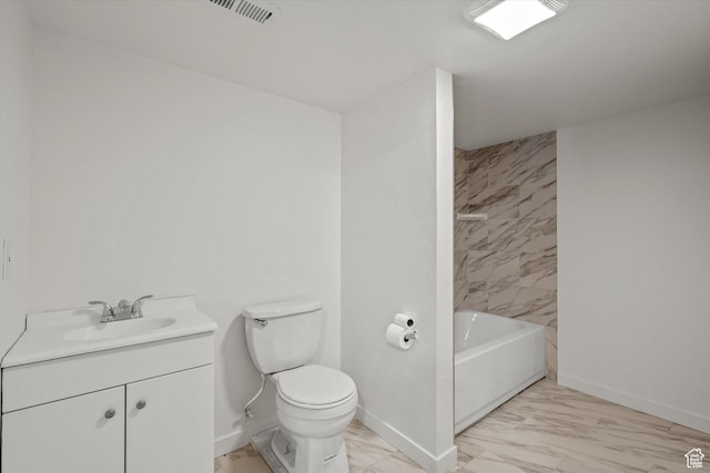 286 S Bing Cherry Way, Layton, UT 84040 - full bath with marble finish floor, visible vents, toilet, vanity, and baseboards