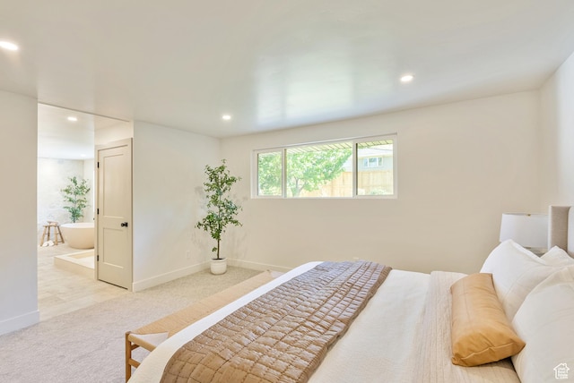 1075 S Alton Way E, Salt Lake City, UT 84108 - bedroom with recessed lighting, carpet floors, baseboards, and connected bathroom