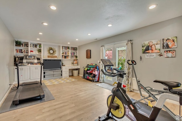 217 W 990 N, American Fork, UT 84003 - workout area featuring baseboards, recessed lighting, and light wood-style floors
