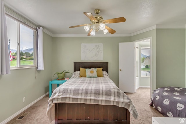 217 W 990 N, American Fork, UT 84003 - bedroom with light carpet, baseboards, visible vents, and a ceiling fan
