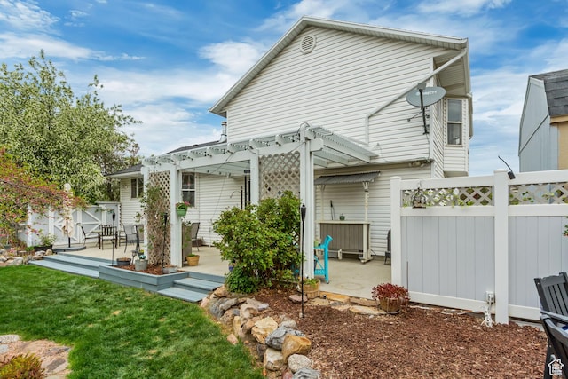 217 W 990 N, American Fork, UT 84003 - rear view of house with fence, a pergola, and a patio area