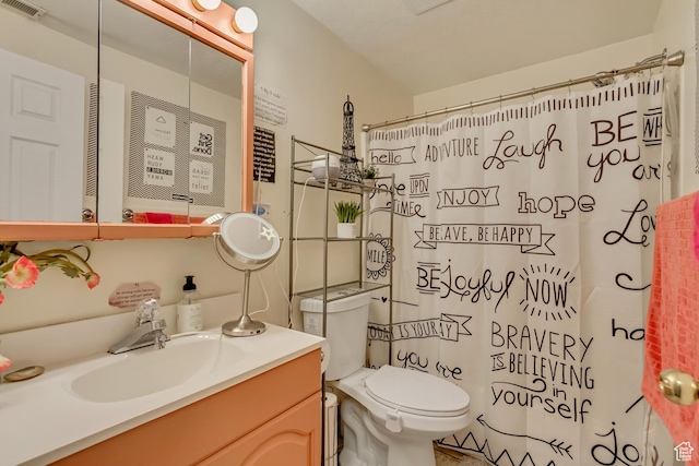217 W 990 N, American Fork, UT 84003 - full bath with toilet, vanity, a shower with shower curtain, and visible vents