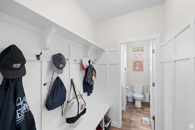 2671 E White Birch Dr, Eagle Mountain, UT 84005 - mudroom featuring wood finished floors and visible vents