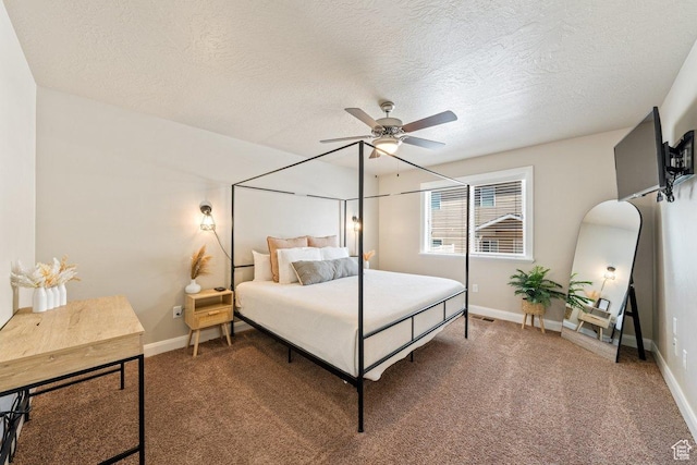 3030 N 125 E, Cedar City, UT 84721 - carpeted bedroom featuring a ceiling fan, baseboards, and a textured ceiling