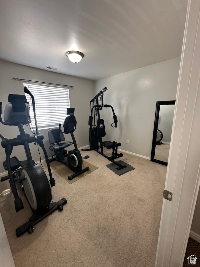 1688 N 80 E, Tooele, UT 84074 - workout room featuring baseboards, visible vents, and carpet