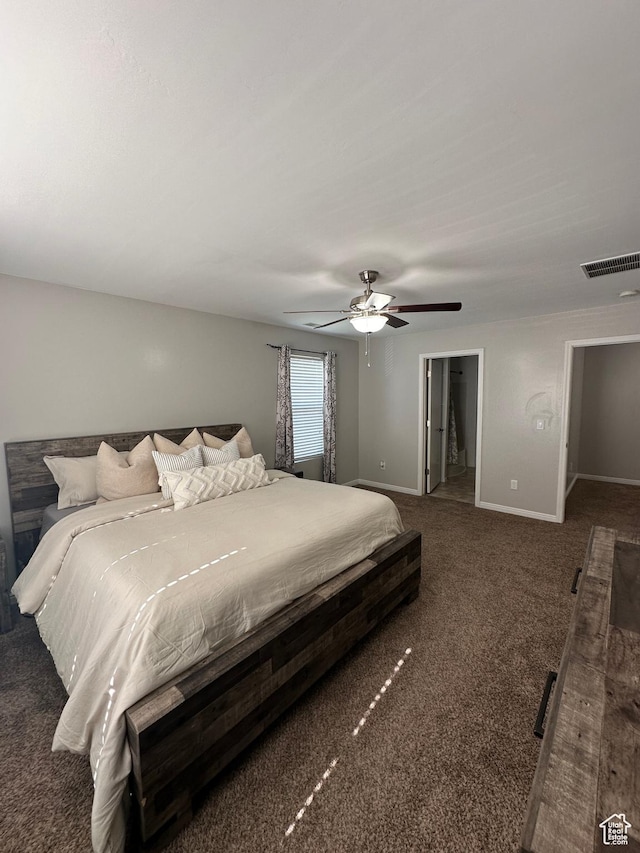 1688 N 80 E, Tooele, UT 84074 - bedroom featuring carpet floors, a ceiling fan, visible vents, and baseboards