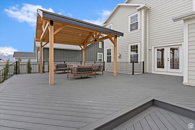 314 W Founders Blvd S, Saratoga Springs, UT 84045 - wooden deck with a gazebo, an outdoor hangout area, and french doors