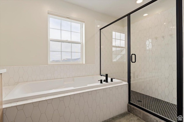 314 W Founders Blvd S, Saratoga Springs, UT 84045 - bathroom with a shower stall, a wealth of natural light, and a garden tub