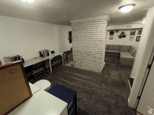 410 E 500 N, Ephraim, UT 84627 - carpeted living area featuring a textured ceiling and visible vents