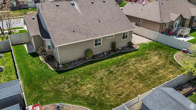 drone / aerial view with a residential view