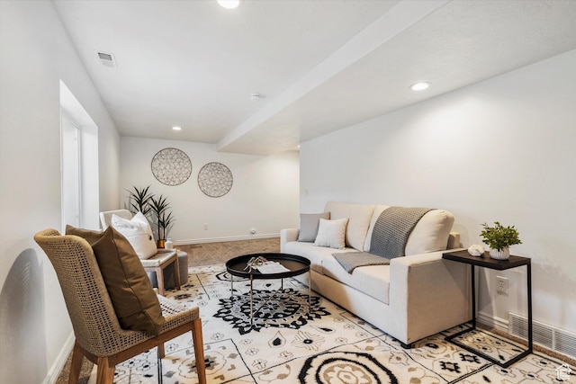 6263 W Oak Gate Dr, West Jordan, UT 84081 - living room with recessed lighting, visible vents, and baseboards