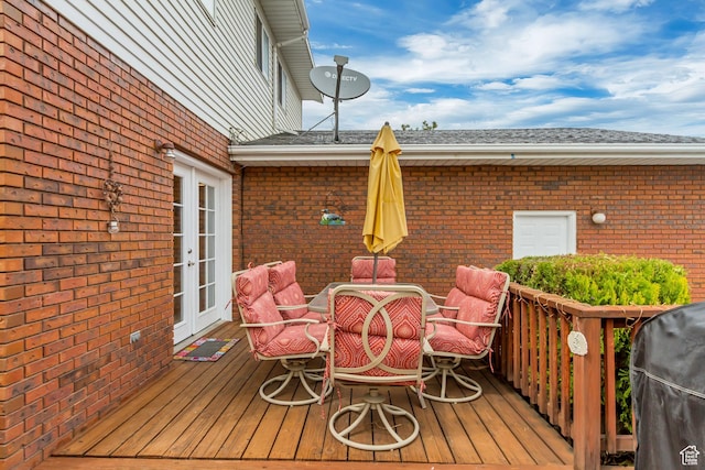 982 E 315 S, Orem, UT 84097 - wooden terrace with outdoor dining area, french doors, and area for grilling