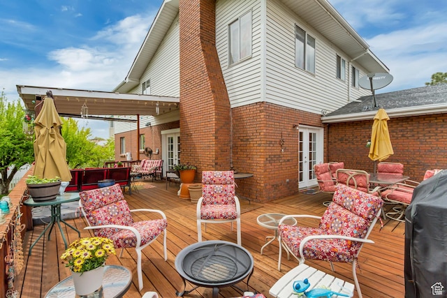 982 E 315 S, Orem, UT 84097 - wooden terrace with outdoor dining space and french doors