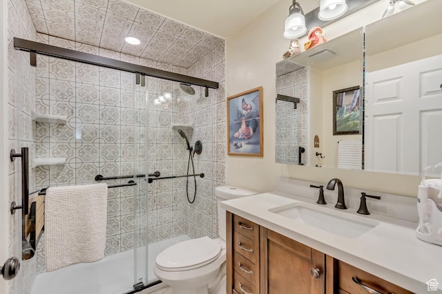 982 E 315 S, Orem, UT 84097 - full bathroom featuring visible vents, vanity, a shower stall, and toilet