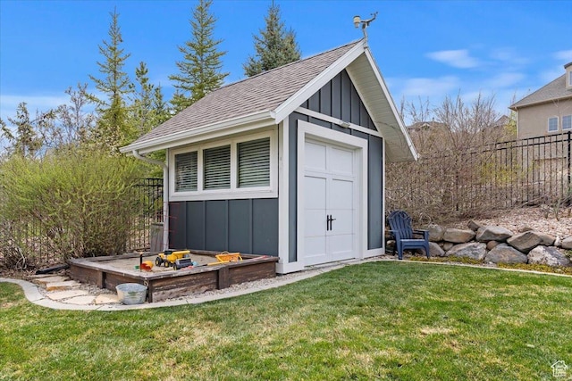 view of shed