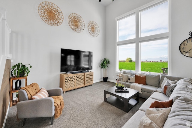 2385 E 430 S, Spanish Fork, UT 84660 - carpeted living room featuring a towering ceiling
