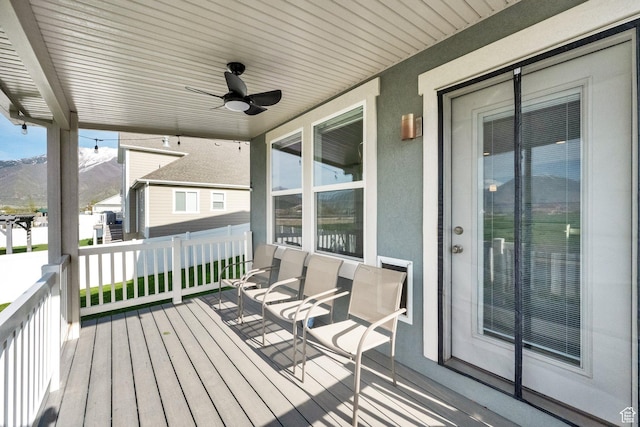 2385 E 430 S, Spanish Fork, UT 84660 - deck with a ceiling fan and a mountain view