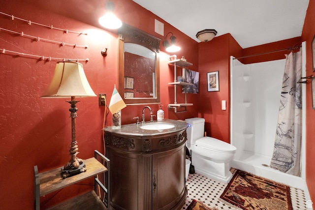2385 E 430 S, Spanish Fork, UT 84660 - bathroom with toilet, vanity, and a stall shower