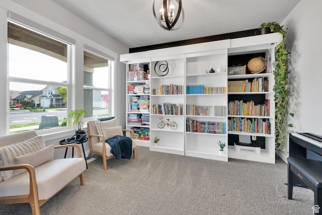 2385 E 430 S, Spanish Fork, UT 84660 - living area with carpet and an inviting chandelier