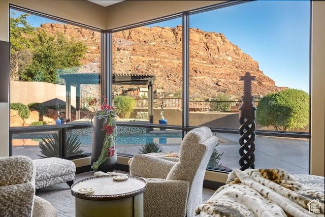 3052 N Snow Canyon Pkwy Unit 67, St George, UT 84770 - sunroom / solarium featuring a mountain view