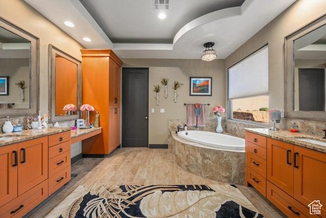3052 N Snow Canyon Pkwy Unit 67, St George, UT 84770 - full bath featuring a bath, visible vents, recessed lighting, and vanity