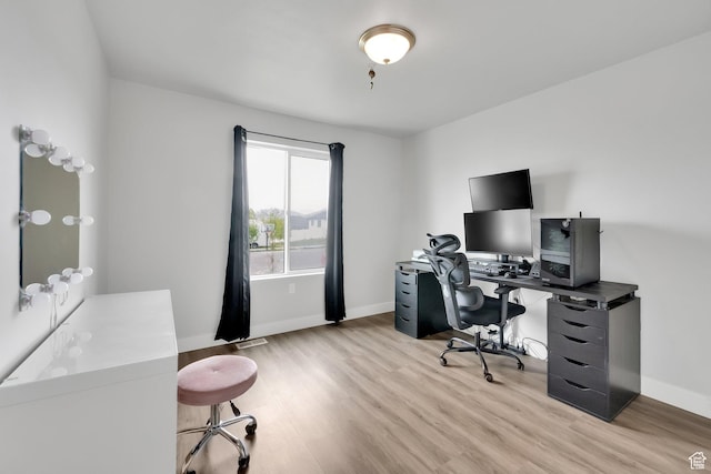 614 S Woodruff Way, Grantsville, UT 84029 - home office with light wood finished floors, baseboards, and visible vents