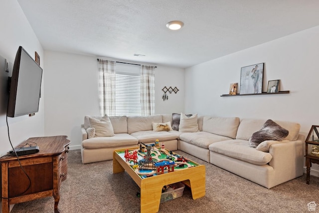 view of carpeted living area