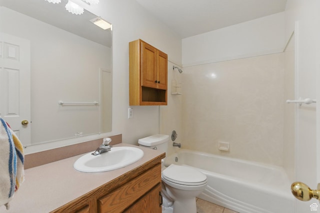 150 S Haulage Rd, Eureka, UT 84628 - full bathroom featuring toilet, tile patterned floors, washtub / shower combination, and vanity