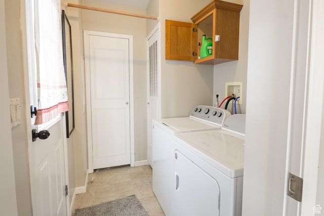 303 W 2000 S, Vernal, UT 84078 - laundry area featuring separate washer and dryer, cabinet space, and baseboards