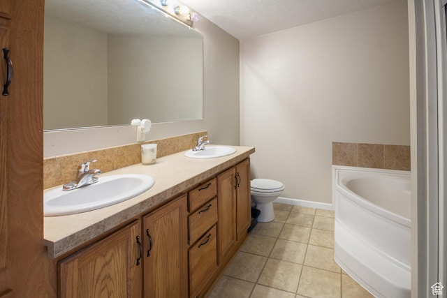 303 W 2000 S, Vernal, UT 84078 - bathroom with tile patterned floors, a garden tub, double vanity, and a sink