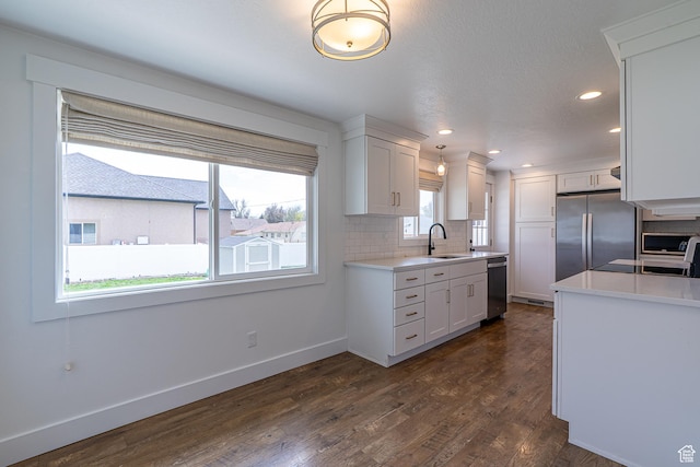 326 E 200 S, Logan, UT 84321 - kitchen with baseboards, stainless steel appliances, dark wood-type flooring, and a sink