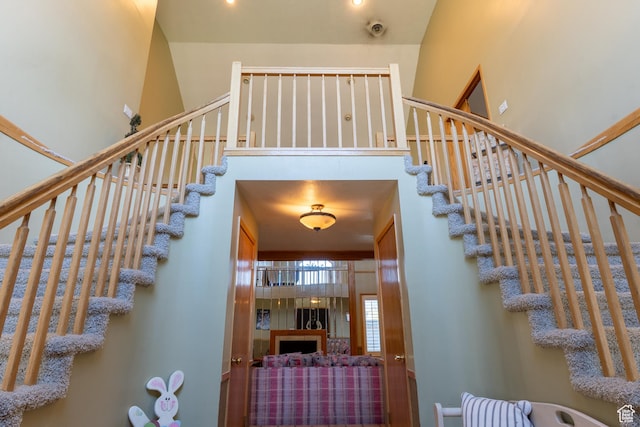 2548 E Cobblestone Way, Sandy, UT 84093 - stairway with a towering ceiling