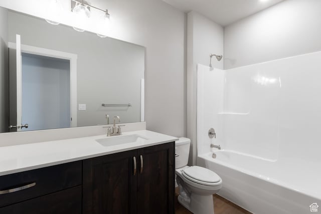 2552 W 2950 N Unit 119, Farr West, UT 84404 - bathroom with wood finished floors, toilet, vanity, and shower / bathtub combination