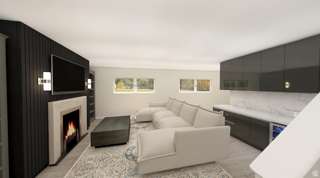3131 E Alta Hills Dr S, Cottonwood Heights, UT 84093 - living area with light wood finished floors and a warm lit fireplace