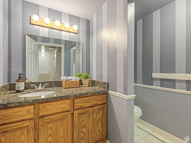 3131 E Alta Hills Dr S, Cottonwood Heights, UT 84093 - bathroom featuring vanity, baseboards, tile patterned floors, and toilet