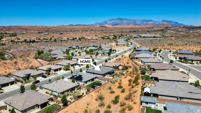 658 N Sage Crest Dr, Washington, UT 84780 - birds eye view of property featuring a residential view, a mountain view, and view of desert