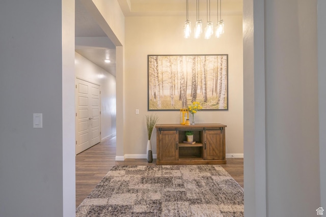 658 N Sage Crest Dr, Washington, UT 84780 - hallway featuring baseboards and wood finished floors