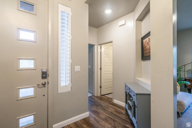 658 N Sage Crest Dr, Washington, UT 84780 - foyer featuring dark wood-style flooring and baseboards