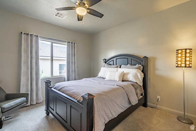 658 N Sage Crest Dr, Washington, UT 84780 - carpeted bedroom featuring baseboards, visible vents, and a ceiling fan