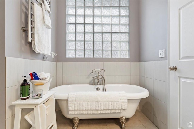 4972 S Boabab Crk, Holladay, UT 84117 - full bath featuring a soaking tub, a wainscoted wall, and tile walls